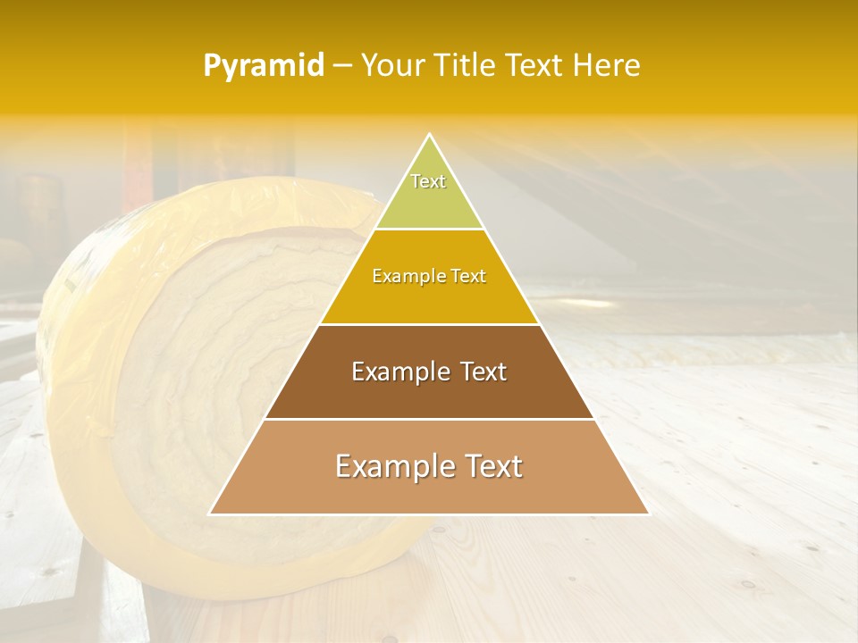 A Yellow Roll Of Insulation In A Attic PowerPoint Template