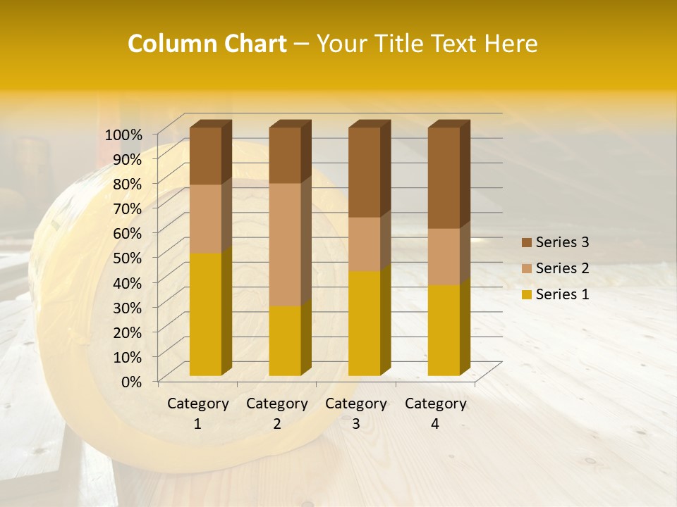 A Yellow Roll Of Insulation In A Attic PowerPoint Template