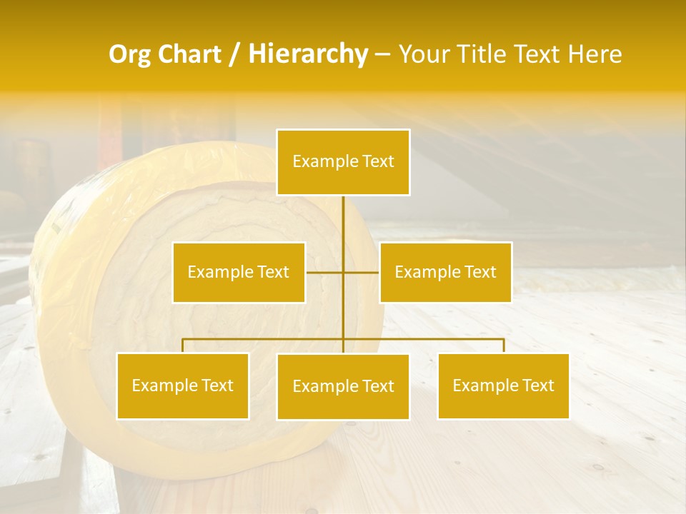 A Yellow Roll Of Insulation In A Attic PowerPoint Template