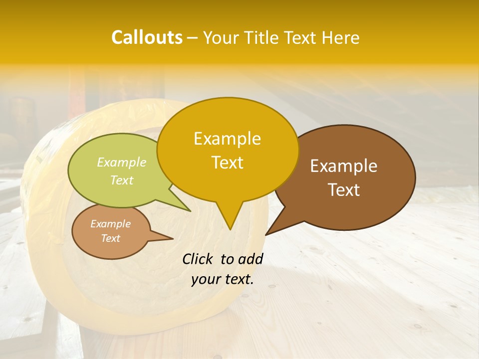 A Yellow Roll Of Insulation In A Attic PowerPoint Template