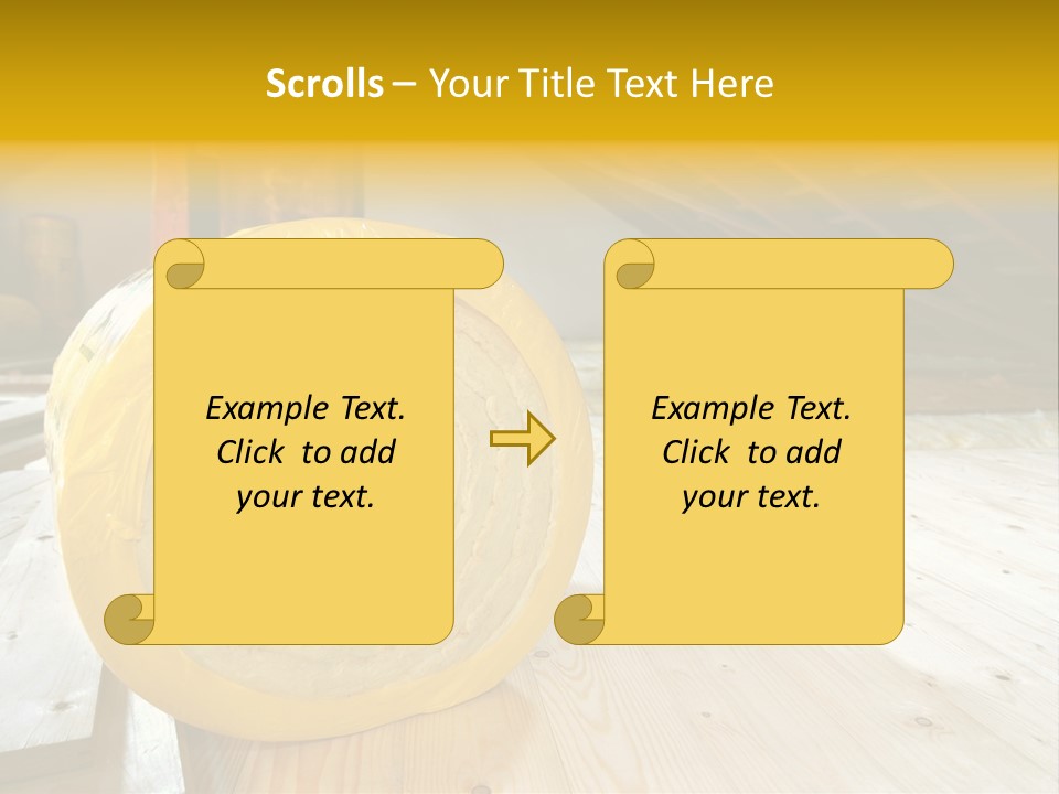 A Yellow Roll Of Insulation In A Attic PowerPoint Template