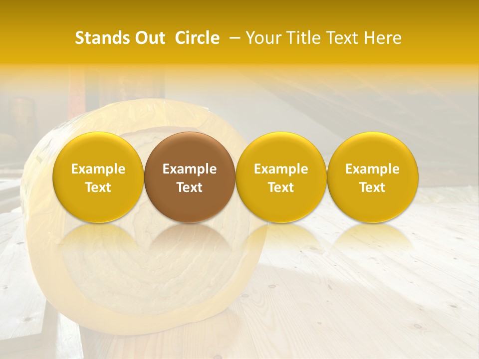 A Yellow Roll Of Insulation In A Attic PowerPoint Template