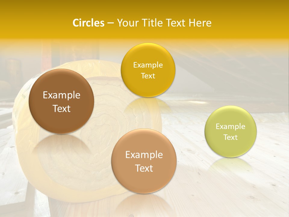 A Yellow Roll Of Insulation In A Attic PowerPoint Template
