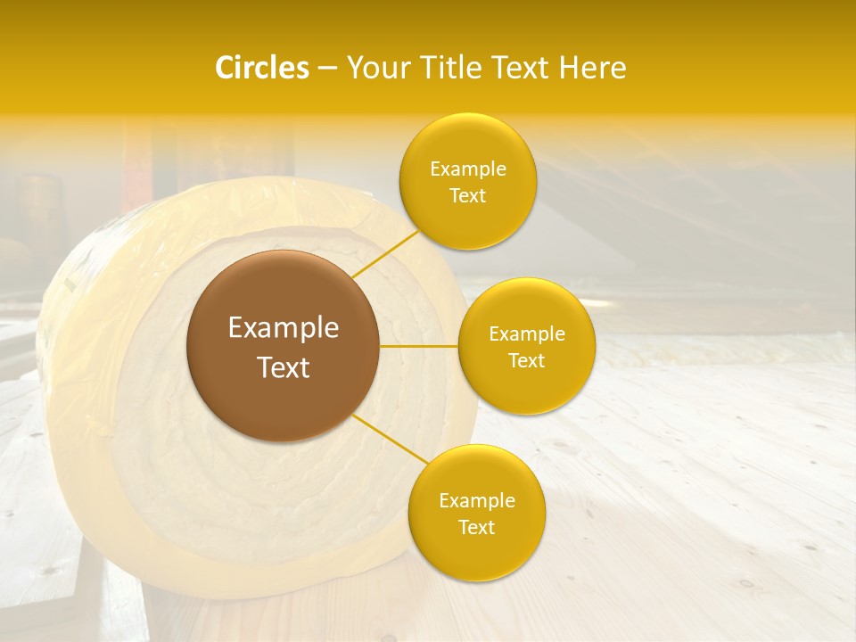 A Yellow Roll Of Insulation In A Attic PowerPoint Template