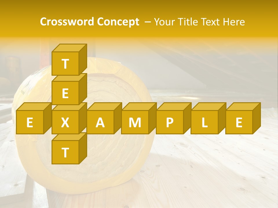 A Yellow Roll Of Insulation In A Attic PowerPoint Template