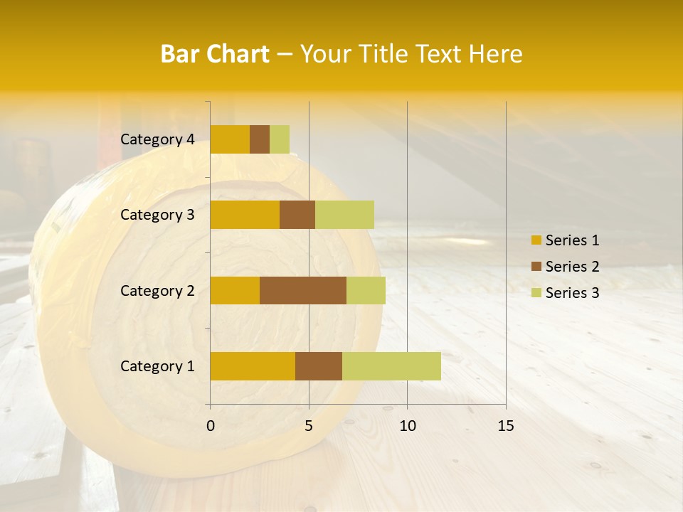 A Yellow Roll Of Insulation In A Attic PowerPoint Template