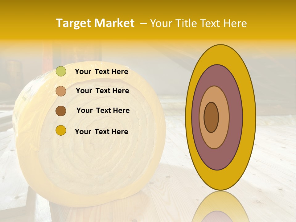 A Yellow Roll Of Insulation In A Attic PowerPoint Template