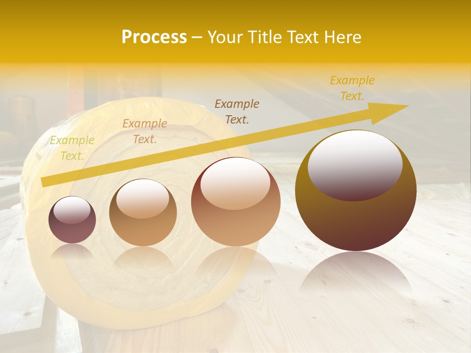 A Yellow Roll Of Insulation In A Attic PowerPoint Template