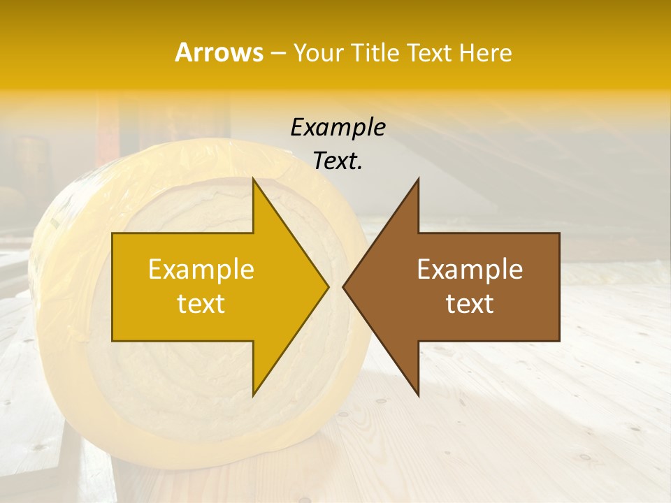 A Yellow Roll Of Insulation In A Attic PowerPoint Template