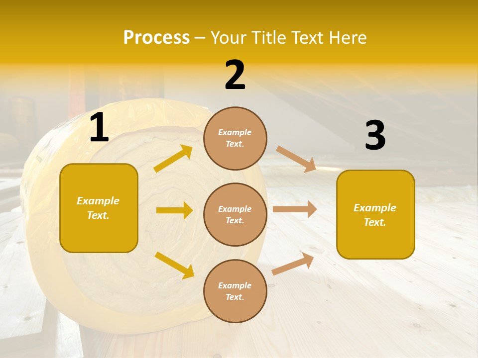 A Yellow Roll Of Insulation In A Attic PowerPoint Template