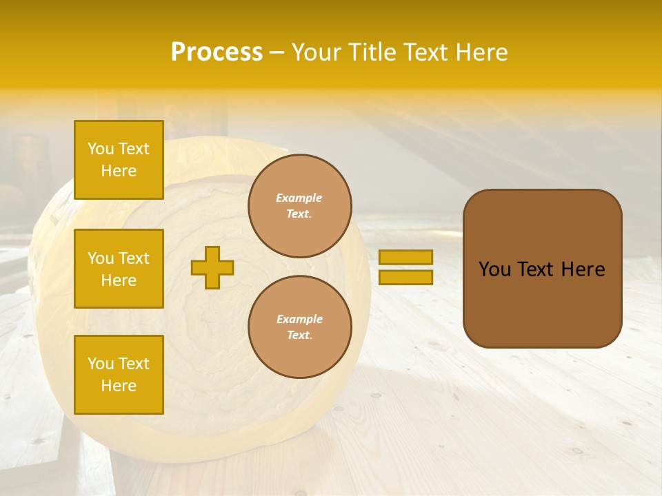 A Yellow Roll Of Insulation In A Attic PowerPoint Template