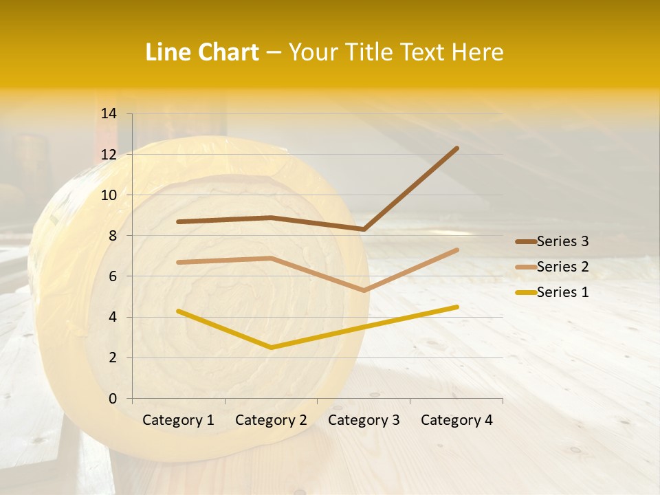 A Yellow Roll Of Insulation In A Attic PowerPoint Template