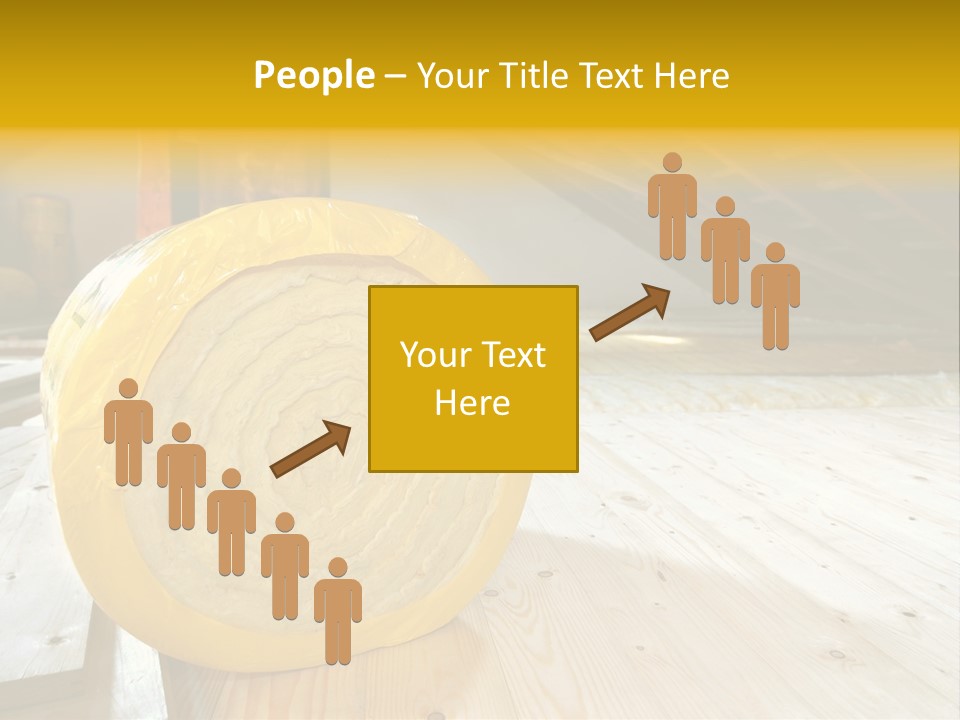 A Yellow Roll Of Insulation In A Attic PowerPoint Template