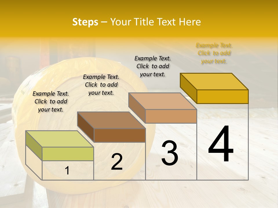 A Yellow Roll Of Insulation In A Attic PowerPoint Template