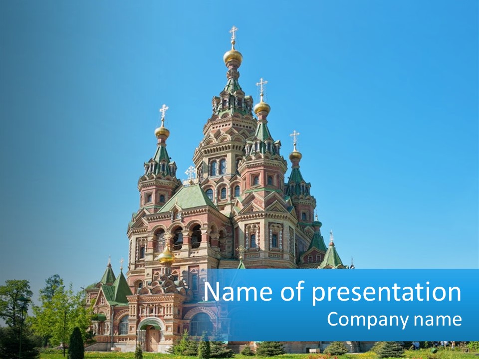 A Church With A Blue Sky In The Background PowerPoint Template