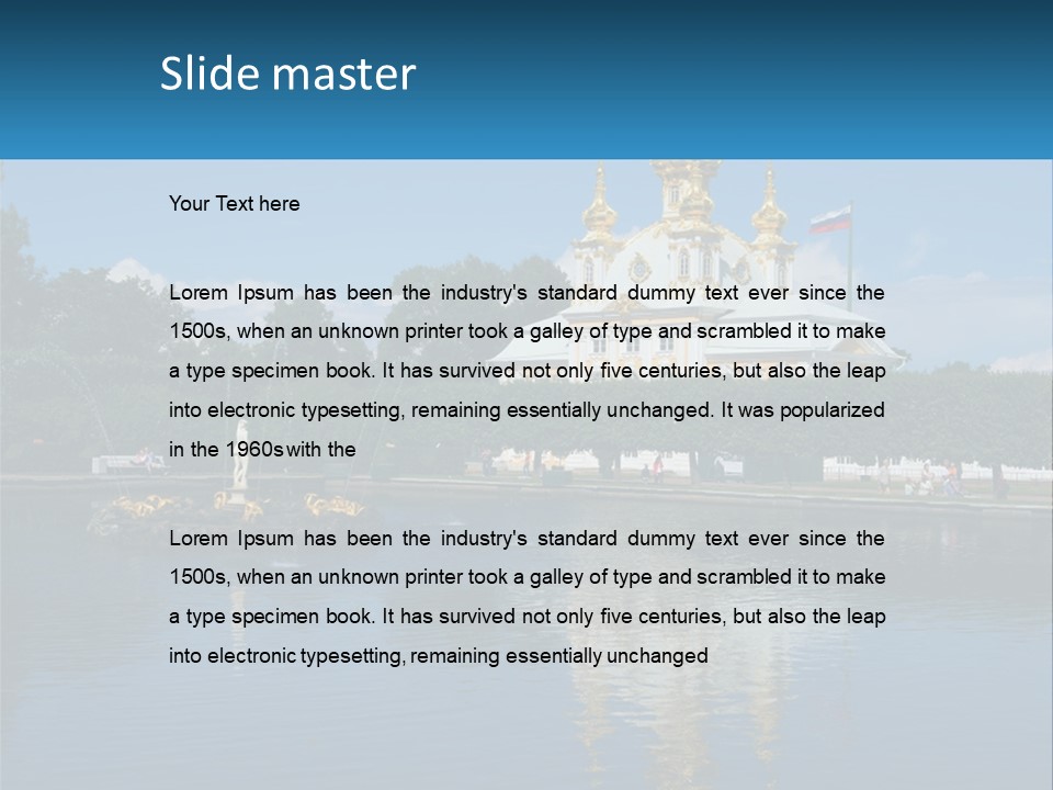 A Large Building With A Fountain In Front Of It PowerPoint Template