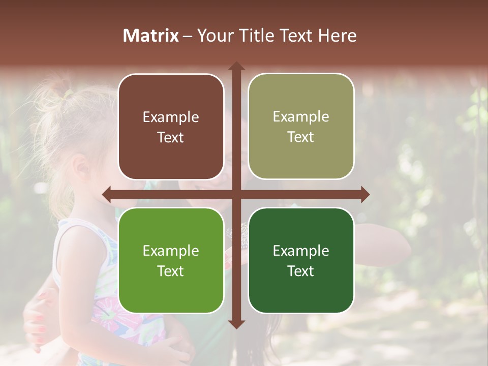 A Woman And A Little Girl Are Looking At A Butterfly PowerPoint Template