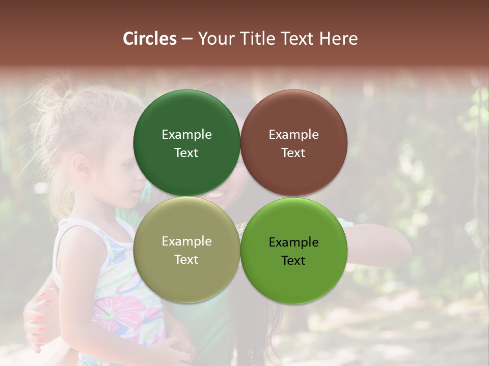 A Woman And A Little Girl Are Looking At A Butterfly PowerPoint Template