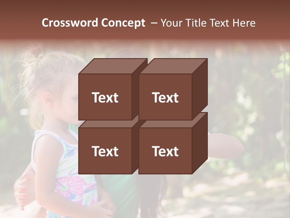 A Woman And A Little Girl Are Looking At A Butterfly PowerPoint Template