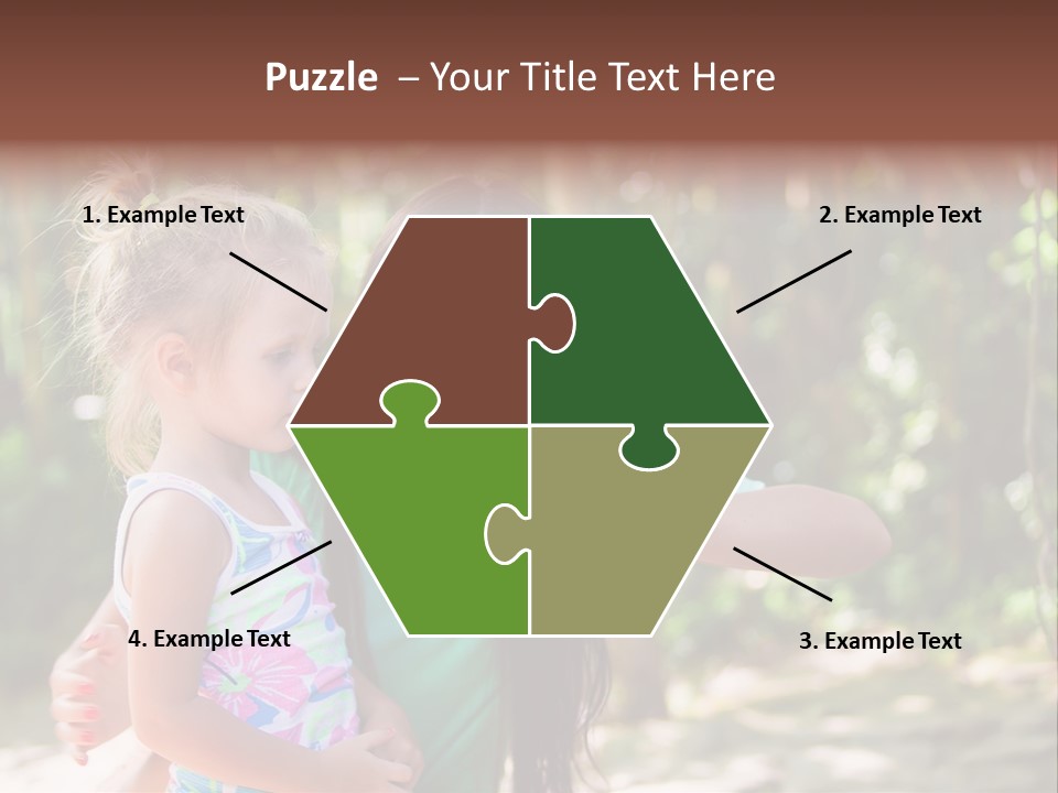 A Woman And A Little Girl Are Looking At A Butterfly PowerPoint Template