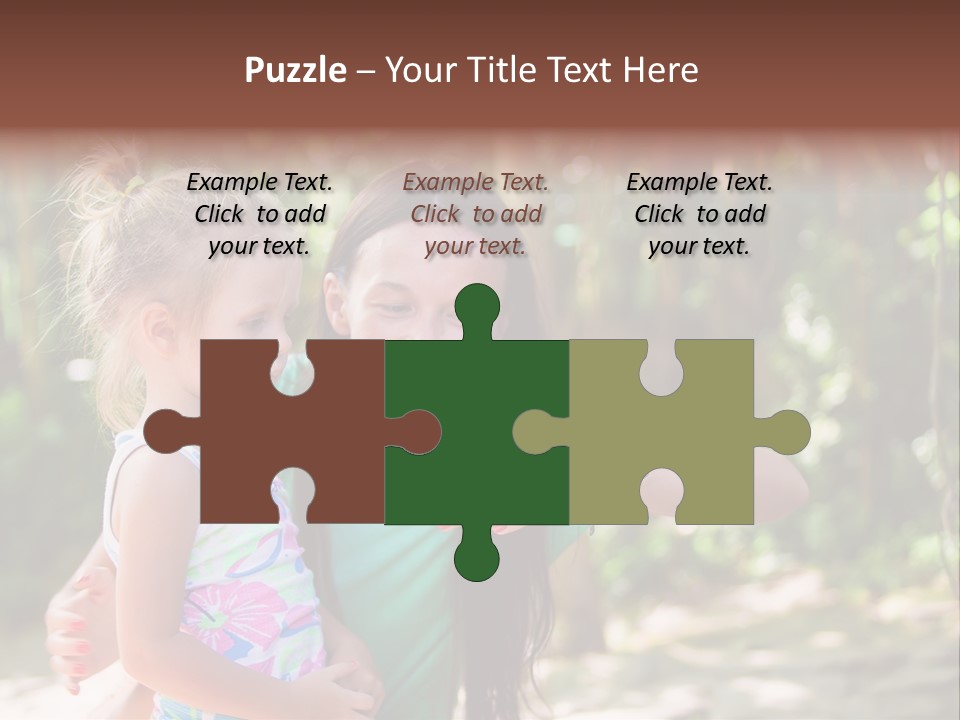 A Woman And A Little Girl Are Looking At A Butterfly PowerPoint Template