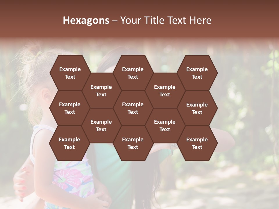 A Woman And A Little Girl Are Looking At A Butterfly PowerPoint Template
