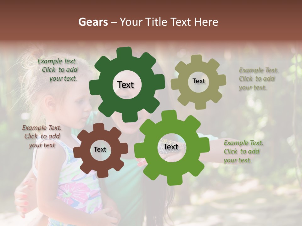 A Woman And A Little Girl Are Looking At A Butterfly PowerPoint Template