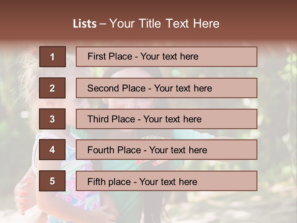 A Woman And A Little Girl Are Looking At A Butterfly PowerPoint Template