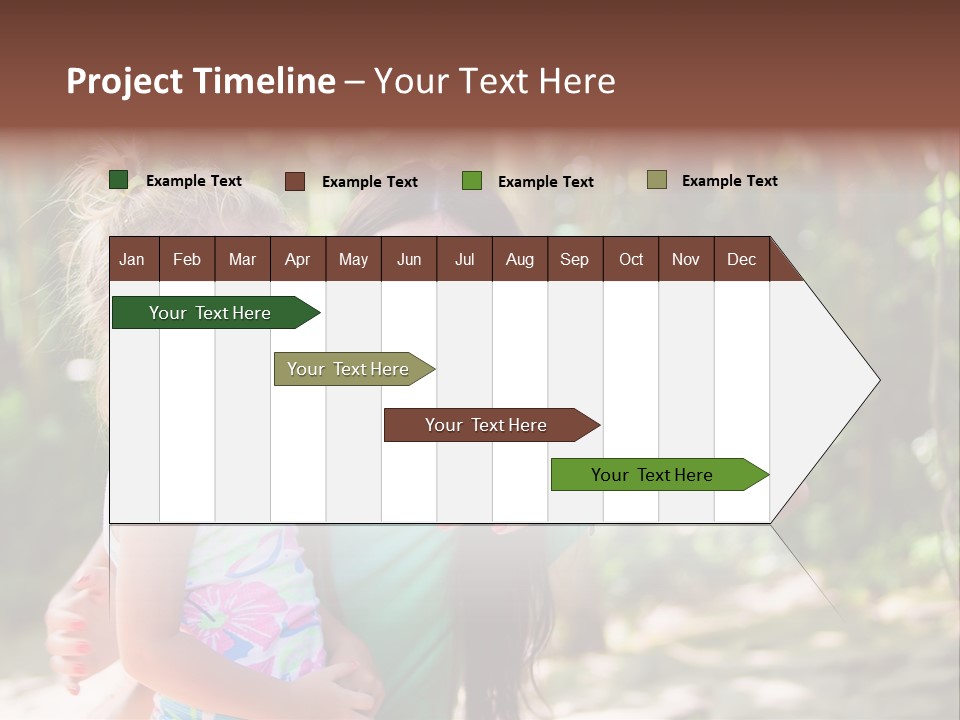 A Woman And A Little Girl Are Looking At A Butterfly PowerPoint Template