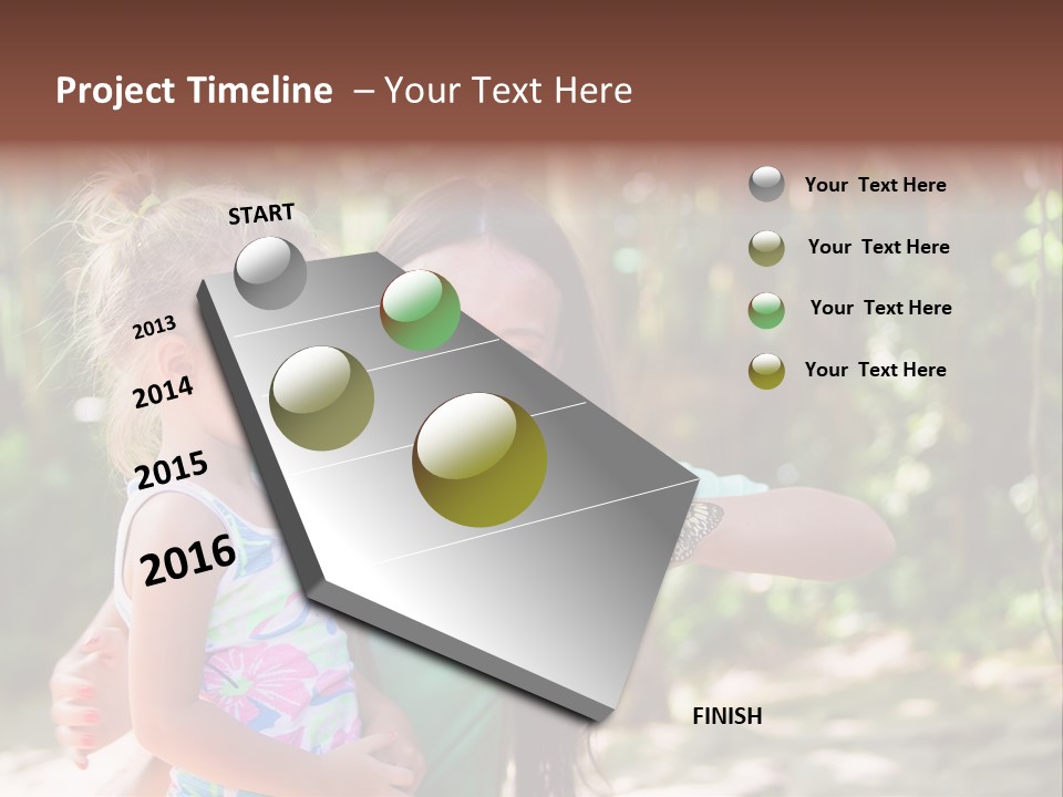 A Woman And A Little Girl Are Looking At A Butterfly PowerPoint Template
