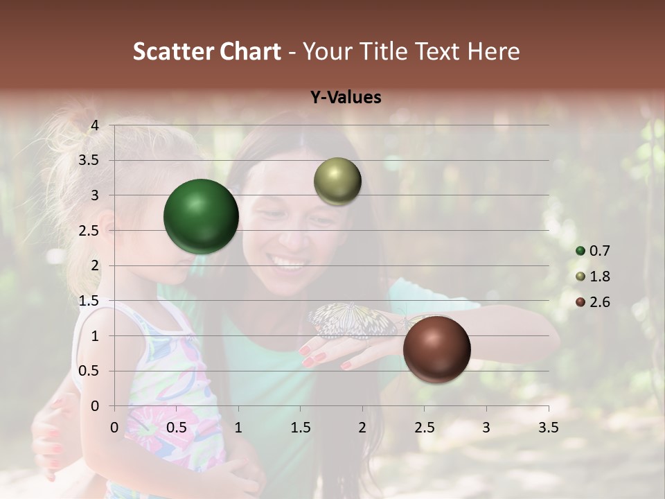 A Woman And A Little Girl Are Looking At A Butterfly PowerPoint Template