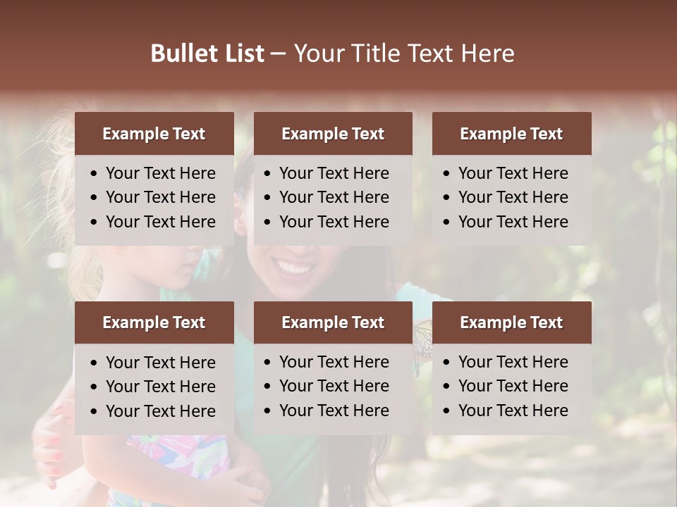 A Woman And A Little Girl Are Looking At A Butterfly PowerPoint Template