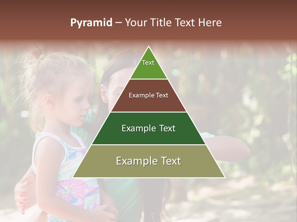 A Woman And A Little Girl Are Looking At A Butterfly PowerPoint Template