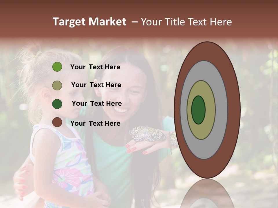A Woman And A Little Girl Are Looking At A Butterfly PowerPoint Template