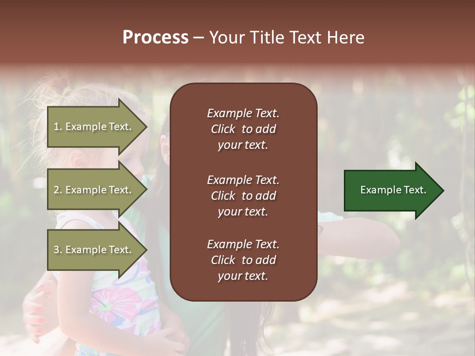 A Woman And A Little Girl Are Looking At A Butterfly PowerPoint Template