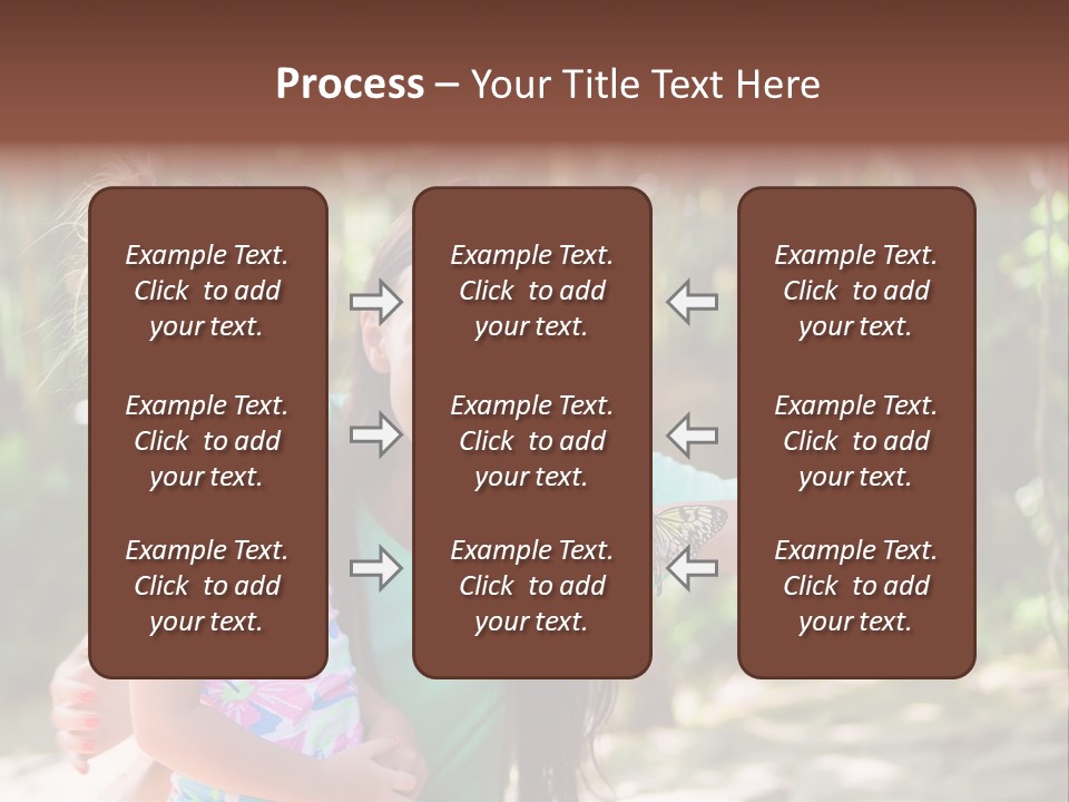 A Woman And A Little Girl Are Looking At A Butterfly PowerPoint Template