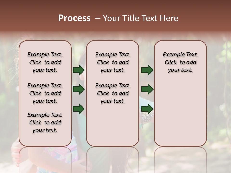 A Woman And A Little Girl Are Looking At A Butterfly PowerPoint Template