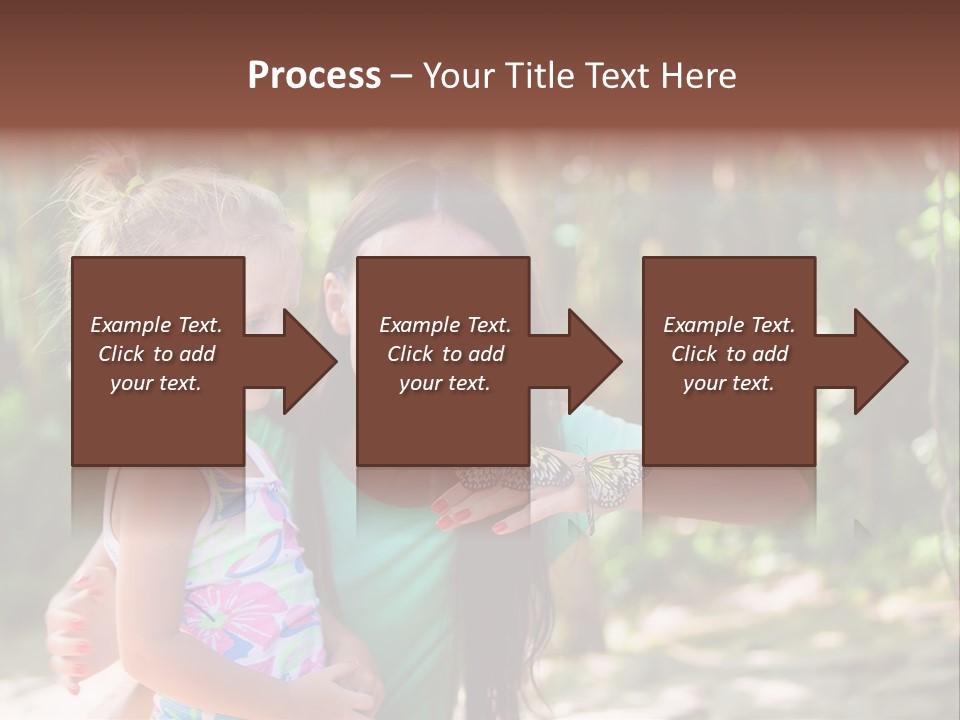 A Woman And A Little Girl Are Looking At A Butterfly PowerPoint Template