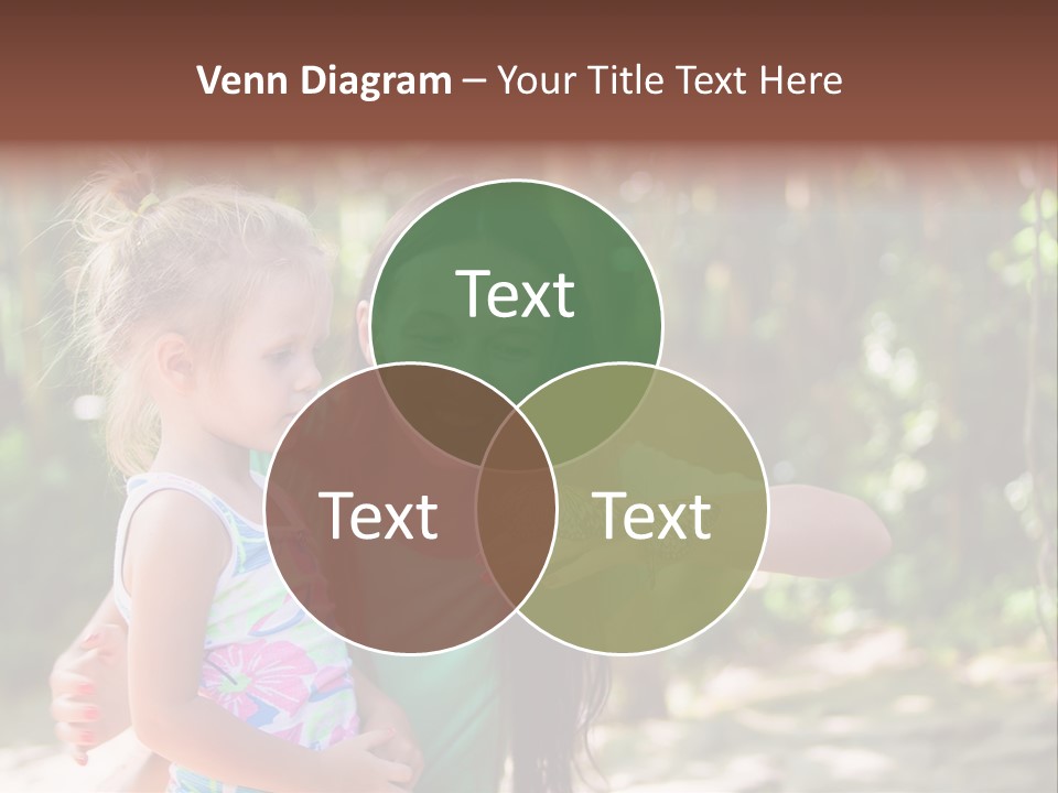 A Woman And A Little Girl Are Looking At A Butterfly PowerPoint Template