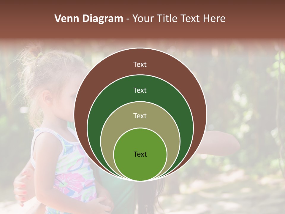A Woman And A Little Girl Are Looking At A Butterfly PowerPoint Template