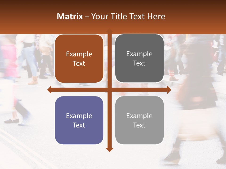 A Crowd Of People Walking Across A Street PowerPoint Template