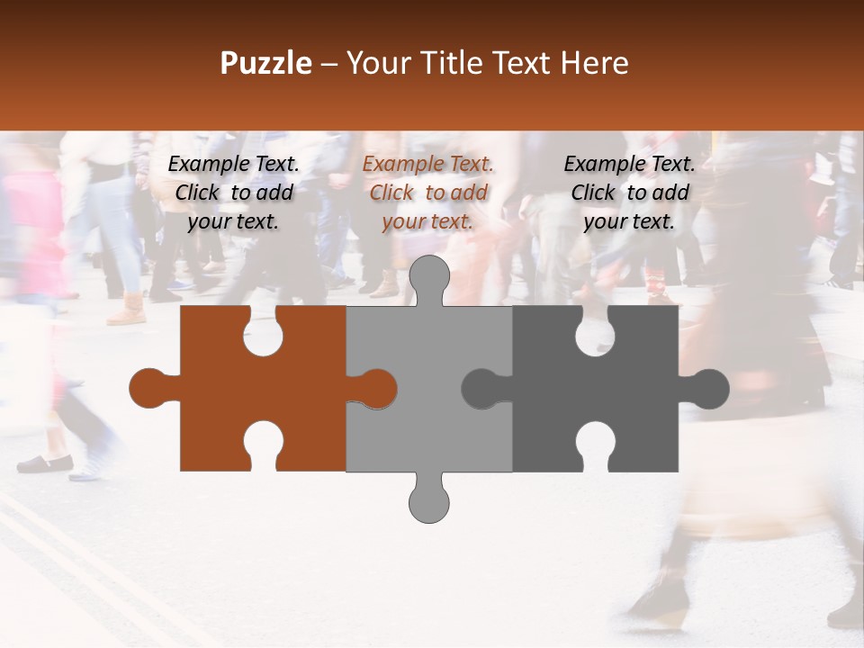 A Crowd Of People Walking Across A Street PowerPoint Template