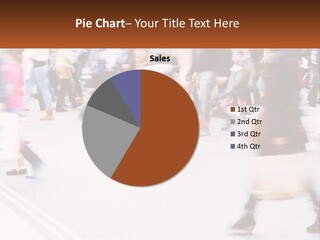 A Crowd Of People Walking Across A Street PowerPoint Template