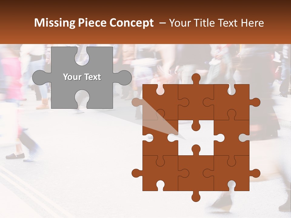 A Crowd Of People Walking Across A Street PowerPoint Template