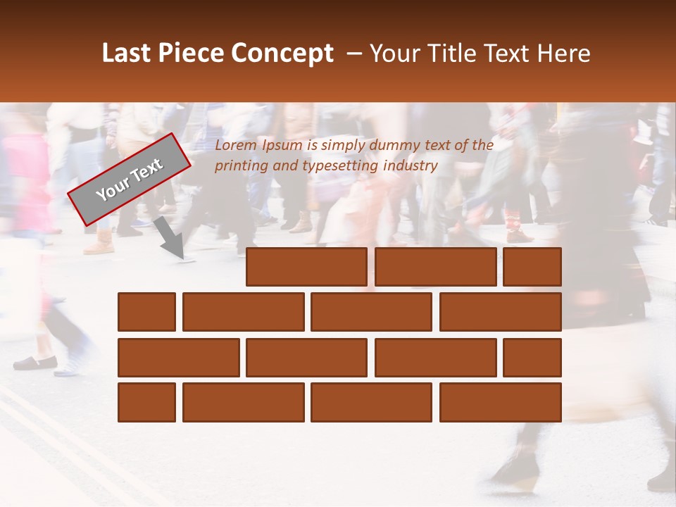 A Crowd Of People Walking Across A Street PowerPoint Template