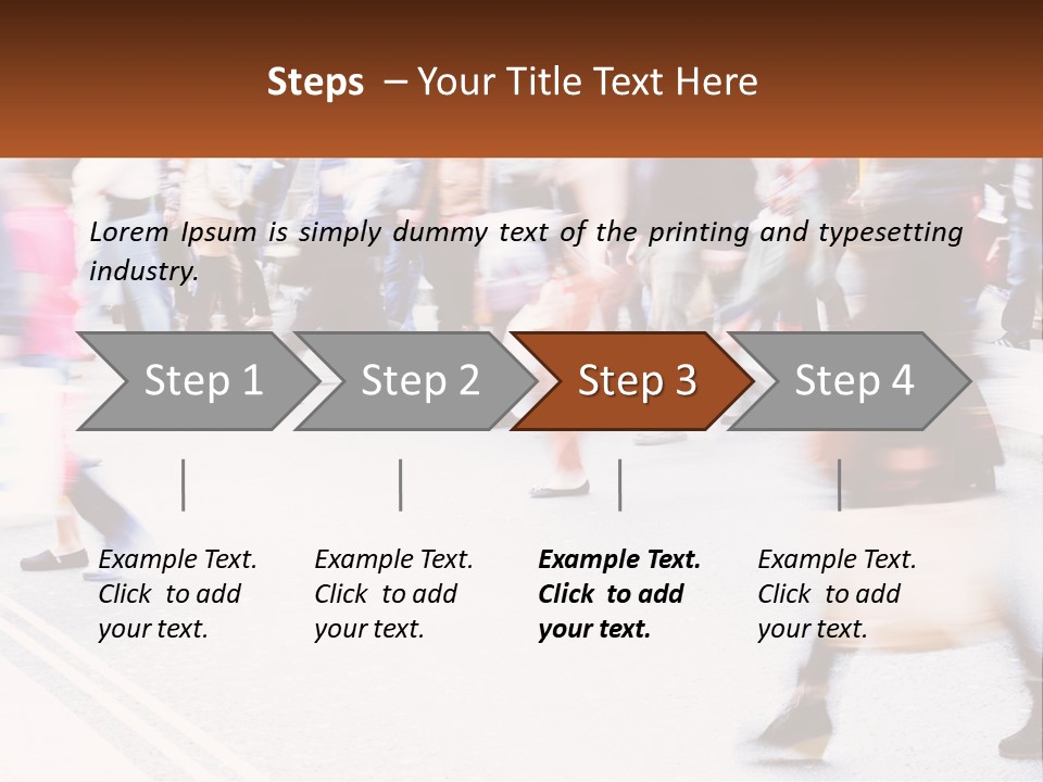 A Crowd Of People Walking Across A Street PowerPoint Template