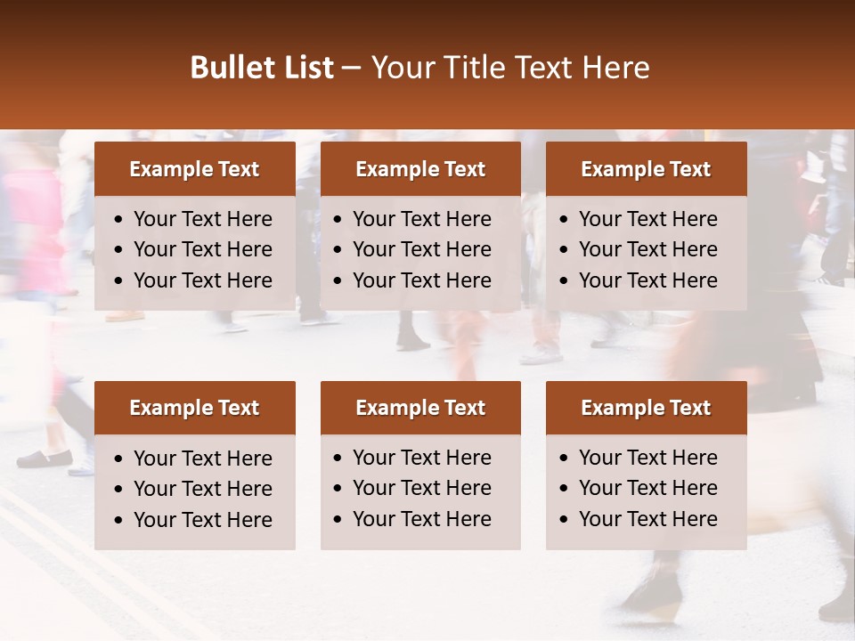 A Crowd Of People Walking Across A Street PowerPoint Template