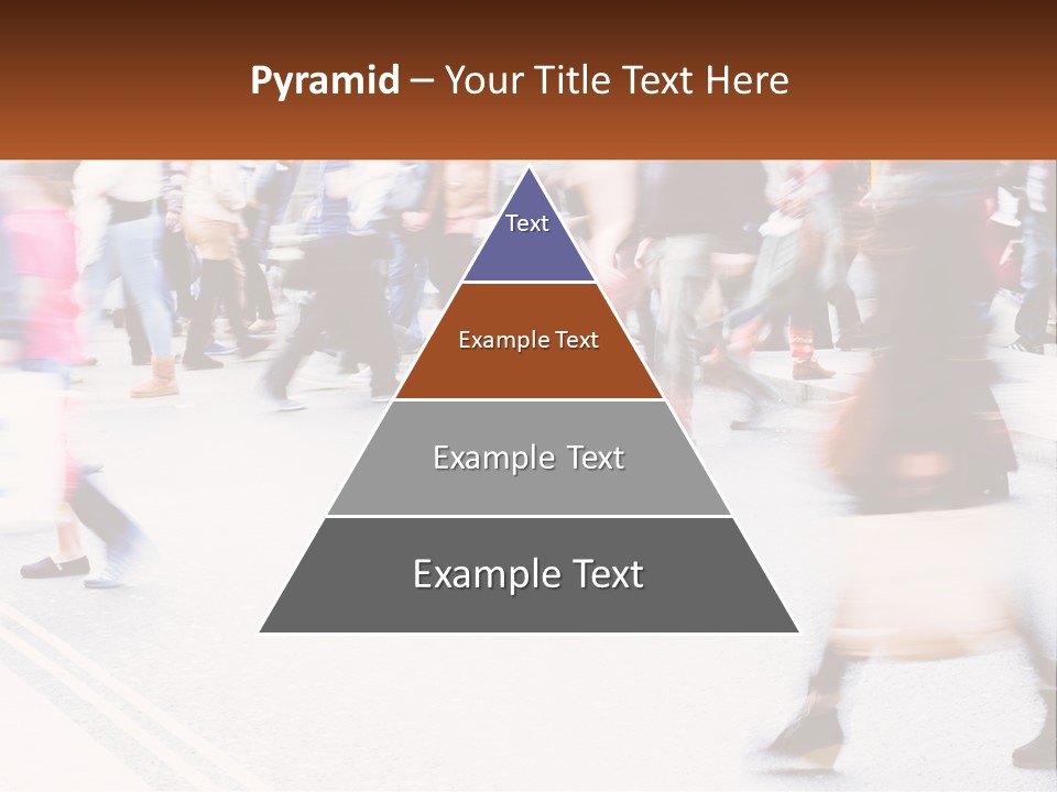 A Crowd Of People Walking Across A Street PowerPoint Template