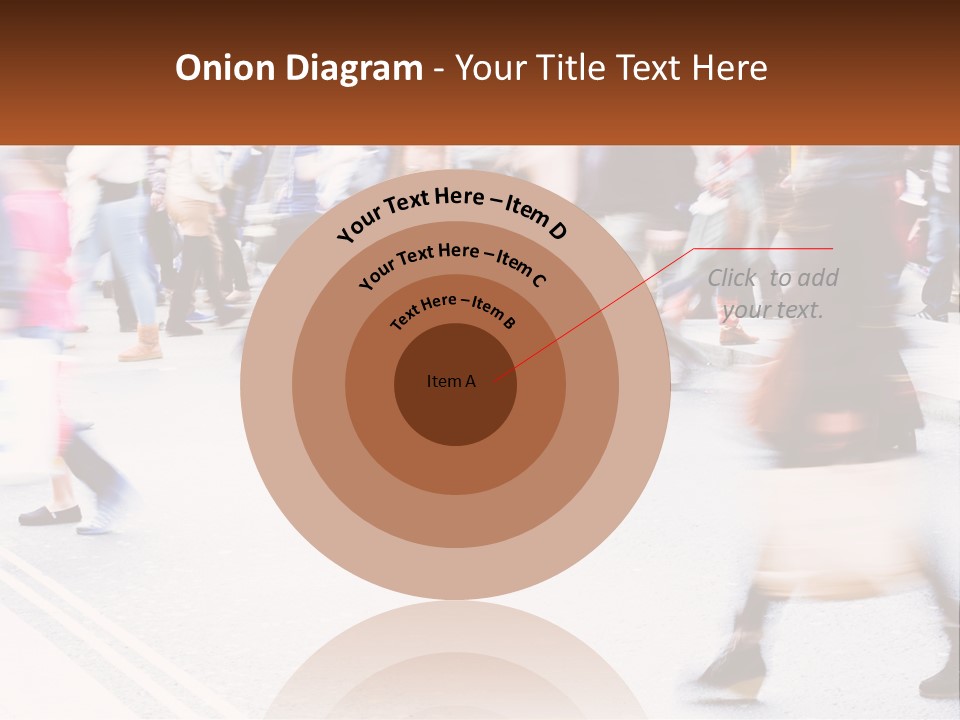 A Crowd Of People Walking Across A Street PowerPoint Template
