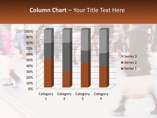 A Crowd Of People Walking Across A Street PowerPoint Template